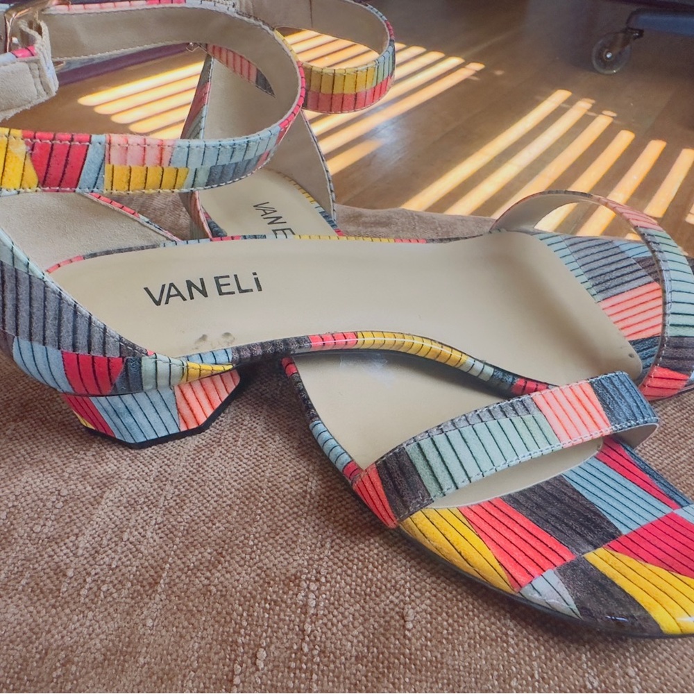 Van Eli Red and Pink Sandals with Strappy Design